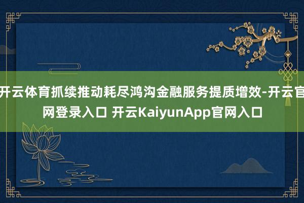 開(kāi)云體育抓續(xù)推動(dòng)耗盡鴻溝金融服務(wù)提質(zhì)增效-開(kāi)云官網(wǎng)登錄入口 開(kāi)云KaiyunApp官網(wǎng)入口